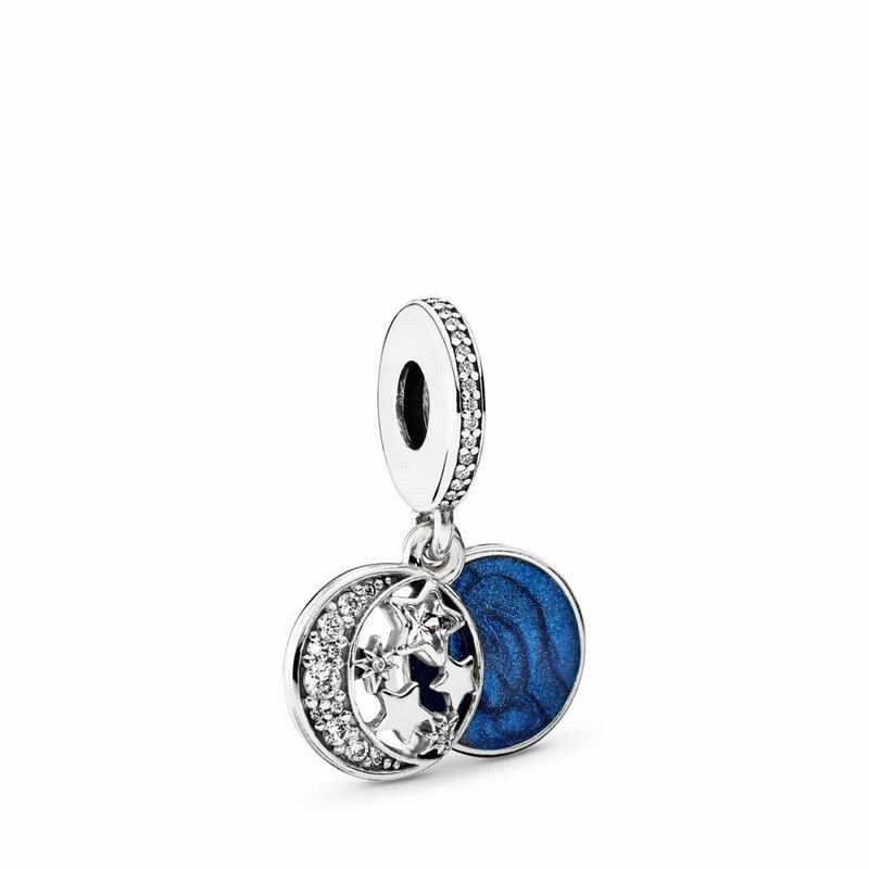 Pandora Moon & Blue Sky Dangle Charm Silver Egypt PH9730816